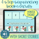 Winter 4 Step Sequencing Boom Cards™ Short Stories and Audio