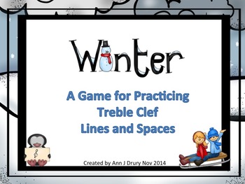 Preview of Winter - A Game to Practice Treble Clef Notation