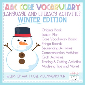 Preview of Winter AAC Core Vocabulary Activities  | AAC Language | Literacy Lessons