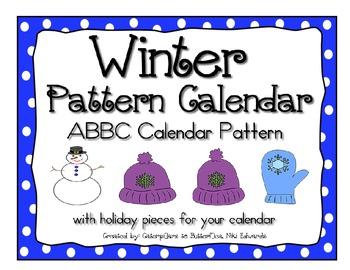 Preview of Winter ABBC Pattern Calendar- Pieces