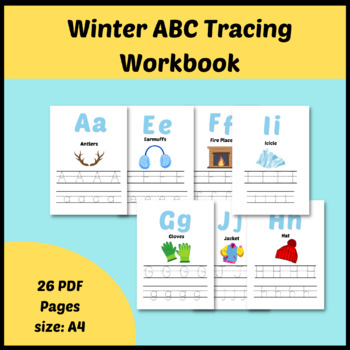 Preview of Winter ABC Tracing Workbook-Christmas-Alphabet Card-Handwriting-Alphabet tracing