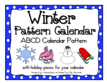 Preview of Winter ABCD Pattern Calendar- Pieces