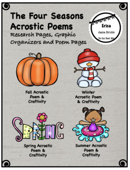 Preview of Four Seasons Acrostic Poems, Graphic Organizers & Craftivities