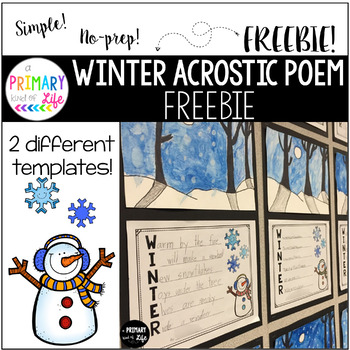 Preview of Winter Acrostic Poem Template - FREEBIE!