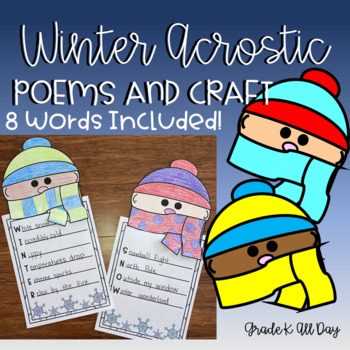 Preview of Winter Acrostic Poems And Craft (8 Winter Words Included)