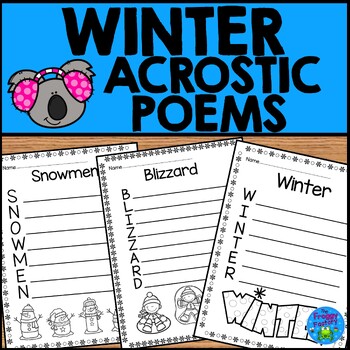 Winter Acrostic Poems | Winter Writing Activity by The Froggy Factory