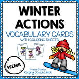 Winter Vocabulary Cards for Winter Actions