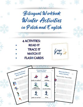 Preview of Winter Activities Aktywnosci Zimowe - Polish and English Worksheets and Flash Ca