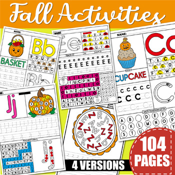 Preview of Pumpkin Activities | Fall | Alphabet Writing A-Z | Letter Recognition & Tracing