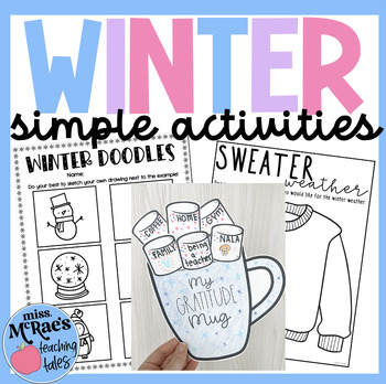 Preview of Simple Winter Activities | Winter Coloring | BUNDLE