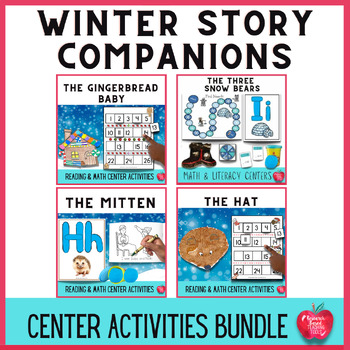 Preview of Winter Activities Bundle featuring Jan Brett Book Companions for Kindergarten