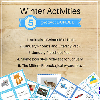 Preview of Winter Activities Bundle for Preschool and Montessori