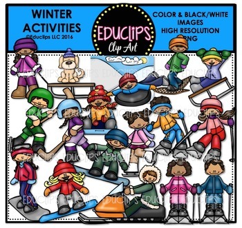 Preview of Winter Activities Clip Art Bundle {Educlips Clipart}