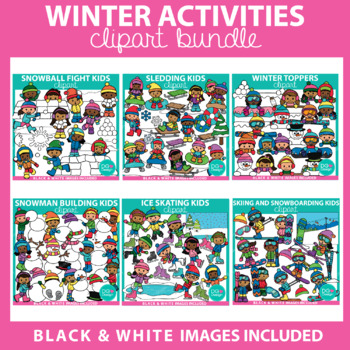 Preview of Winter Activities Clipart Bundle | Winter Sports | Snow Clipart | Winter Clipart