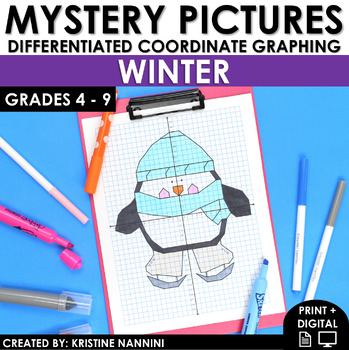 Preview of Winter Activities Coordinate Graphing Mystery Pictures | Early Finishers