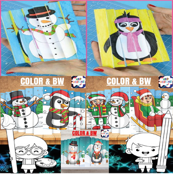 Preview of Winter Activities & Crafts: Snowman & Penguin agamograph;Bundle