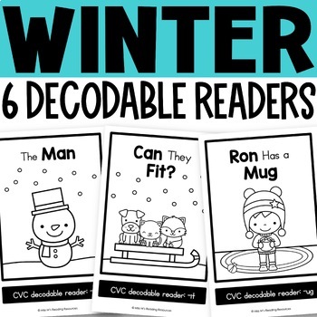 Preview of Winter Activities Decodable Readers Kindergarten CVC Words Science of Reading