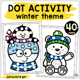 Winter Activities Dot Marker Printable for Toddler and Preschool