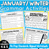 Winter Activities Grammar Worksheets | First Day Back from