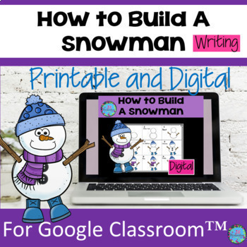 Preview of Winter Activities How To Build A Snowman Writing Kindergarten First Second ESL