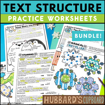 Preview of Winter Activities  - Identify Text Structure Worksheets w/ Graphic Organizers