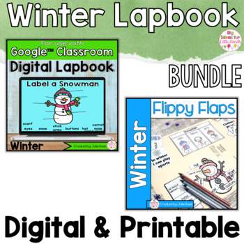 Preview of Winter Activities Interactive Notebook Digital and Printable Bundle