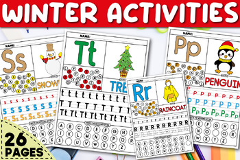 Preview of Winter Activities | Letter Tracing & Recognition A-Z | Alphabet writing Practice