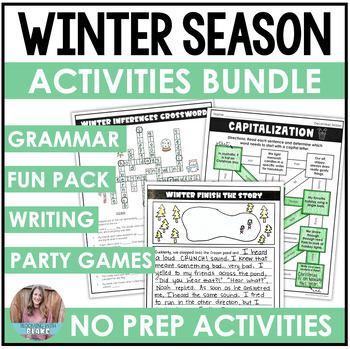 Preview of Winter & Holiday Activities BUNDLE - Grammar, Writing, & Games - 3rd, 4th, 5th