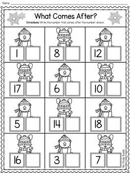winter activities numbers 1 20 winter math worksheets for kindergarten