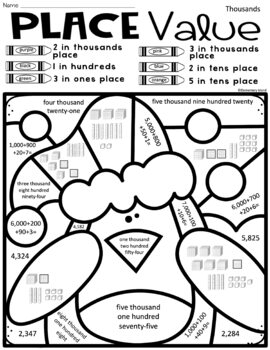 winter activities place value worksheets color by number