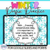 Winter Activities Prefix Slide Show and Google Form Digita