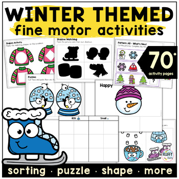 Preview of Winter Activities Preschool and Toddler Fine Motor Skills Worksheet