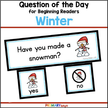 Preview of Winter Question of the Day for Preschool and Kindergarten Graphing