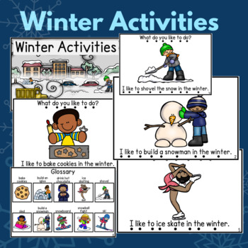 Preview of Winter Activities Sight Word Emergent Reader (Repetitive, Digital, Visuals!)