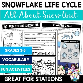 Preview of Winter Activities: Snow Science Water Cycle & Snowflake Life Cycle 