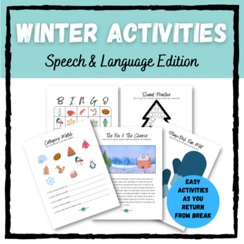 Preview of Winter Activities - Speech & Language Edition