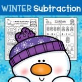 Winter Subtraction within 10 (Winter Math Worksheets for K