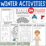 Winter Activities Bundle - Crosswords, Word Searches, Colo