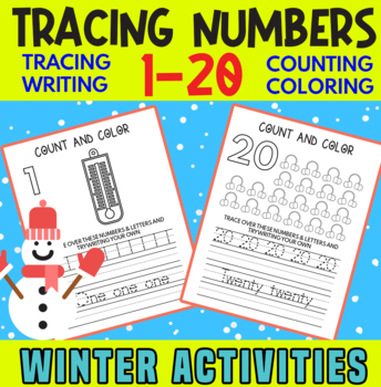 Winter Activities : Tracing Numbers 1-20 / Number Recognition 1-20 ...