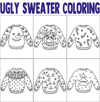 Winter Activities - Ugly Sweater Coloring pages - A Festive Coloring ...