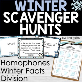 Preview of Winter Activities - Winter Scavenger Hunt - 5th Grade Worksheet Alternatives