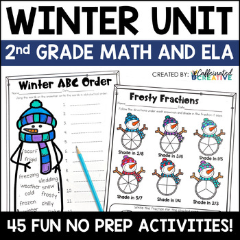 Preview of Winter Activities & Worksheets No Prep Math Reading Grammar Writing