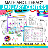 January Math and Literacy Centers for Kindergarten