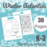 Winter Activities and Games for K, 1, 2, 3, 4 and Homescho