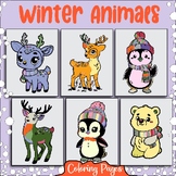 Winter Coloring Pages Printable PDF / Cartoon Winter Animals