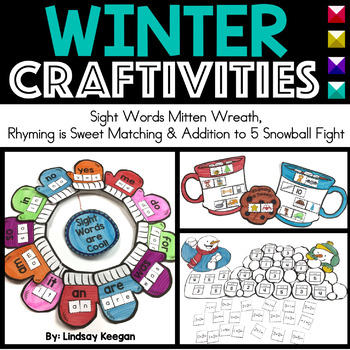 Preview of Winter Activities for Kindergarten Rhyming, Sight Words and Addition