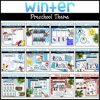 Preview of Winter Activities for Preschool - Math Centers, Literacy Centers, Dramatic Play