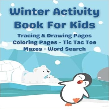 Preview of Winter Activity Book for Kids: Coloring Pages, Mazes, Word Search Puzzles....