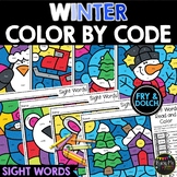 Winter Activity Color by Code Sight Words | Coloring Pages