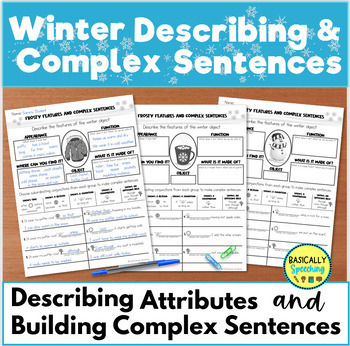 Preview of Winter Activity Describing Winter Objects and Complex Sentences